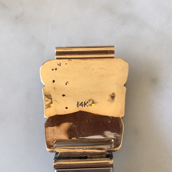 Vintage 14K Gold Native American Zuni Watch Tips Artist Signed Walley - Picture 9 of 11